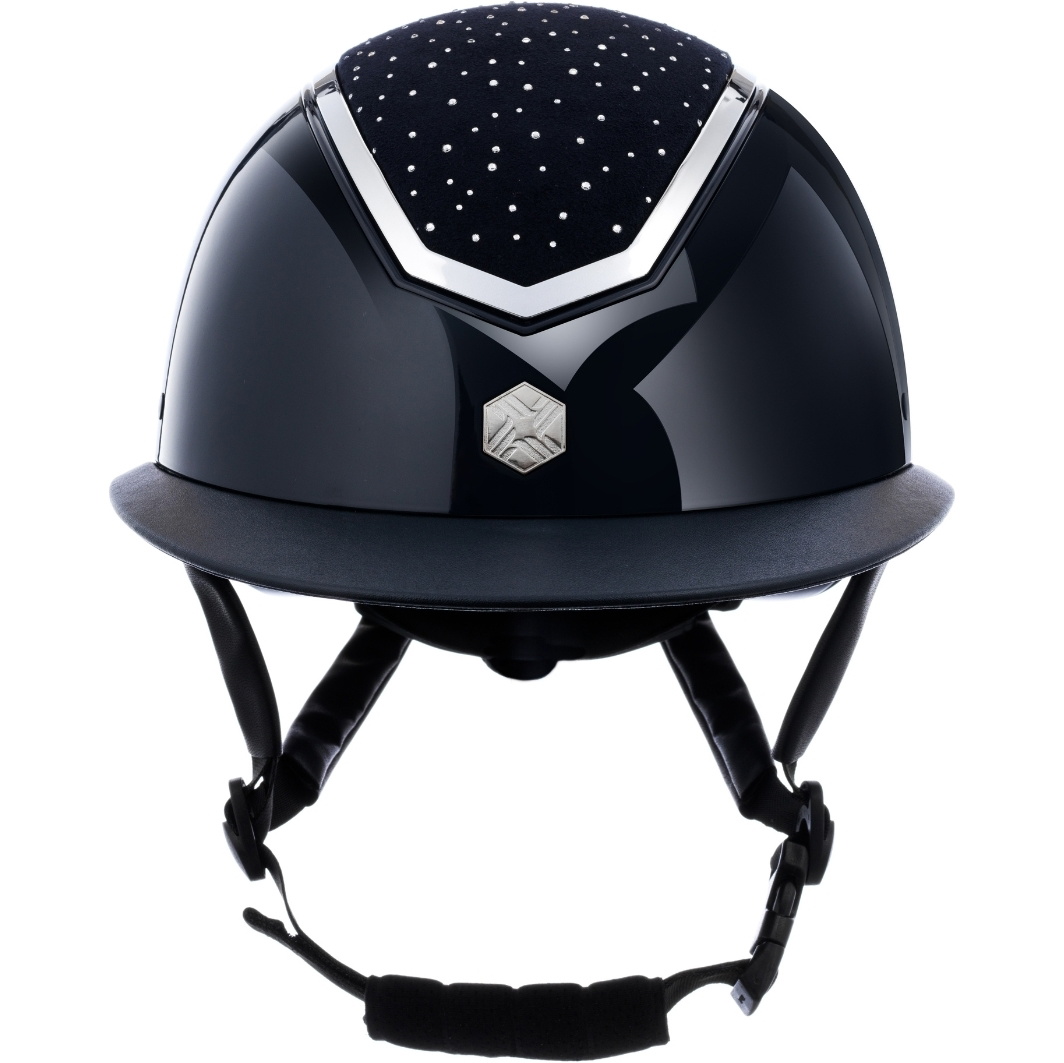 Charles Owen Kylo Crystal Wide Peak Riding Helmet KYLOWC - Navy Gloss / Silver